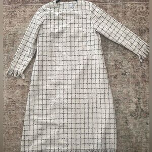 Dainty Jewells White and Black Grid Long Sleeve Dress